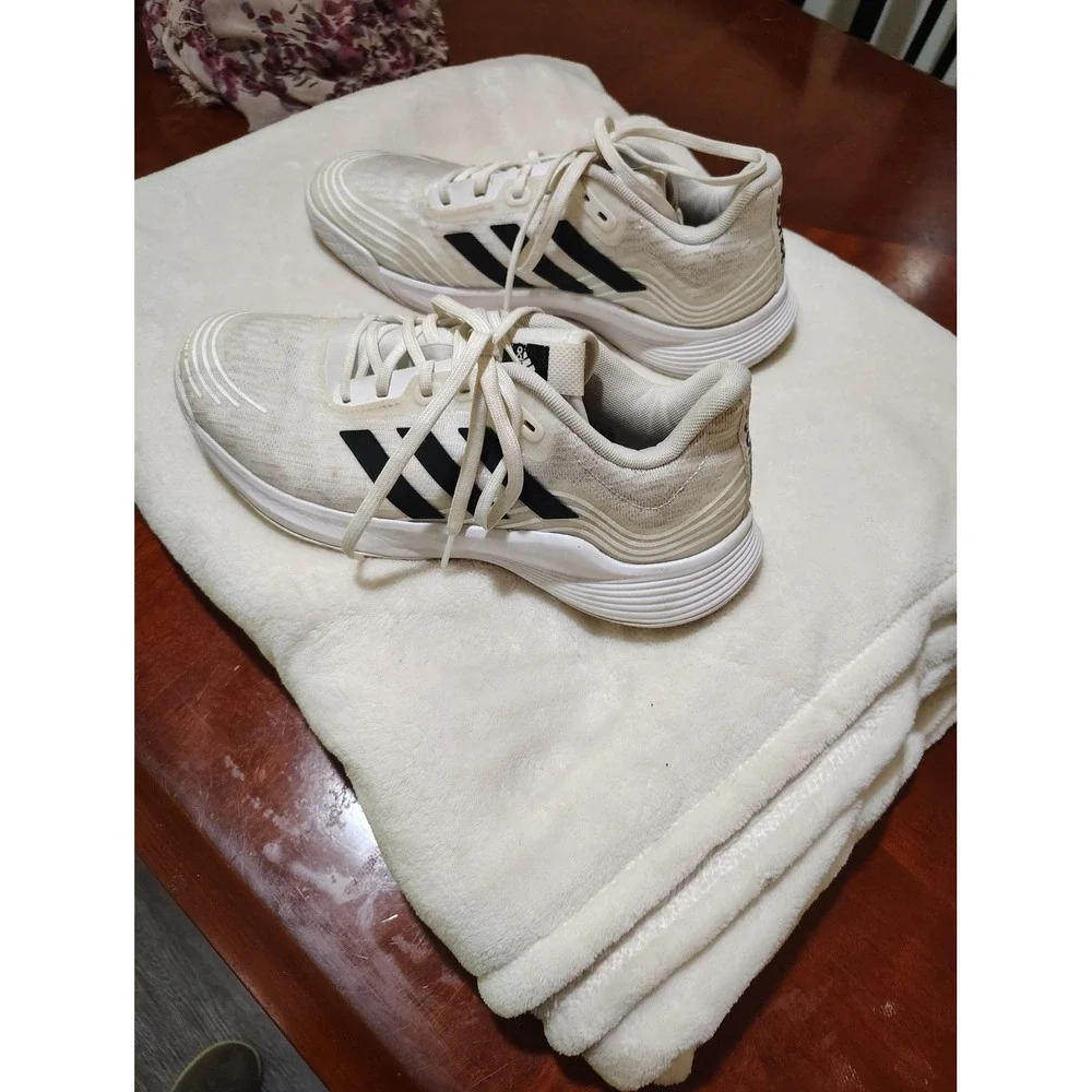 Adidas CourtJam Bounce Tennis Shoes Mens 8.5 White Black GZ0602 Sneakers‎